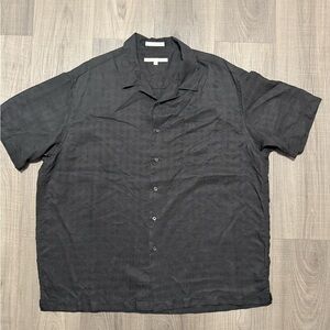 Perry Ellis 100% Sill Men's Black Short Sleeve Shirt XXL